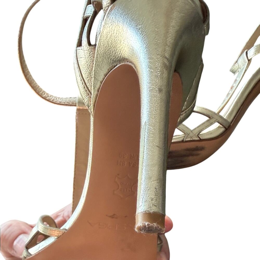 Via Spiga Metallic Strappy Heels - Picture 8 of 14